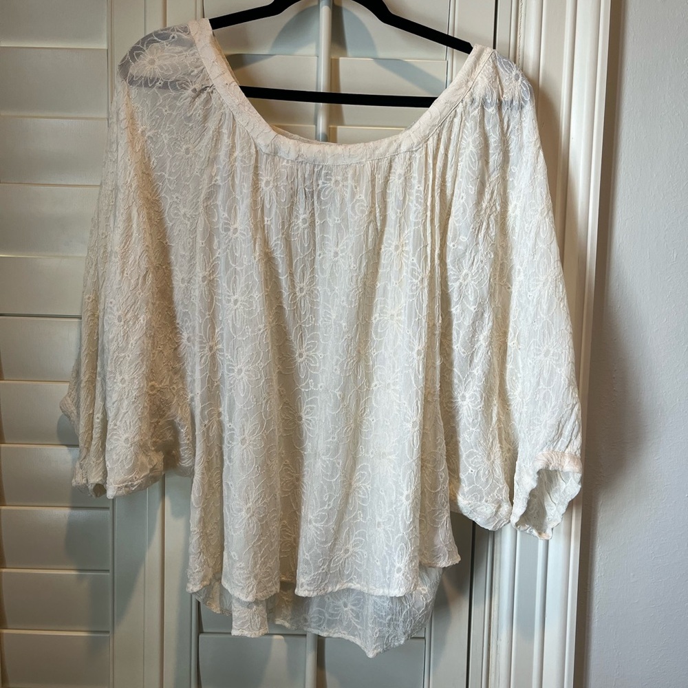 Lucky Brand White Lace Blouse